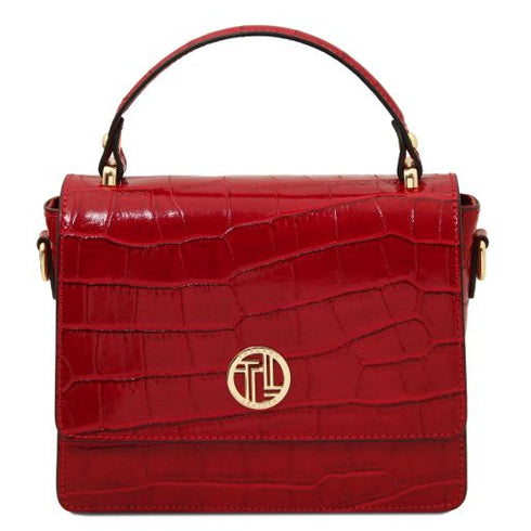Croque - Croc print leather handbag